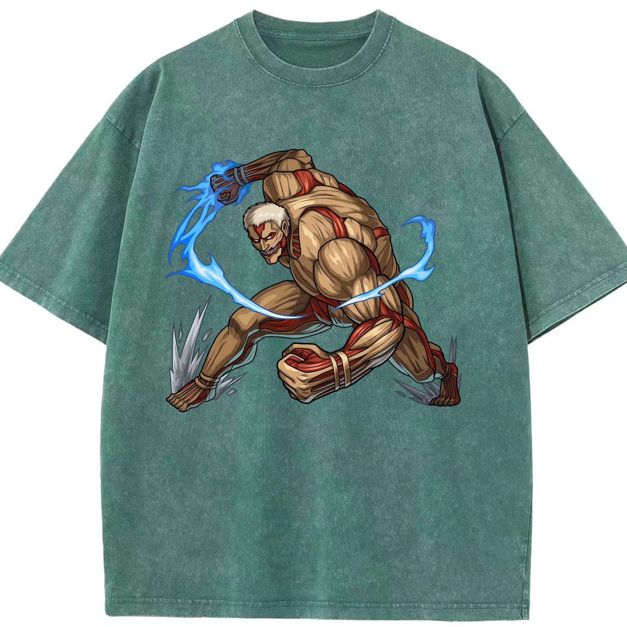 （画像用） 進撃の巨人 Attack on Titan 綿100% ヴィンテージ風 半袖Tシャツ（フロントプリント）